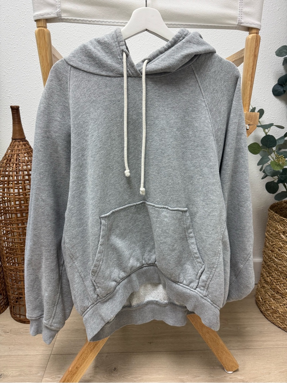 Madewell Women’s XL Gray Oversized Pullover Hoodie Sweatshirt Cotton Blend